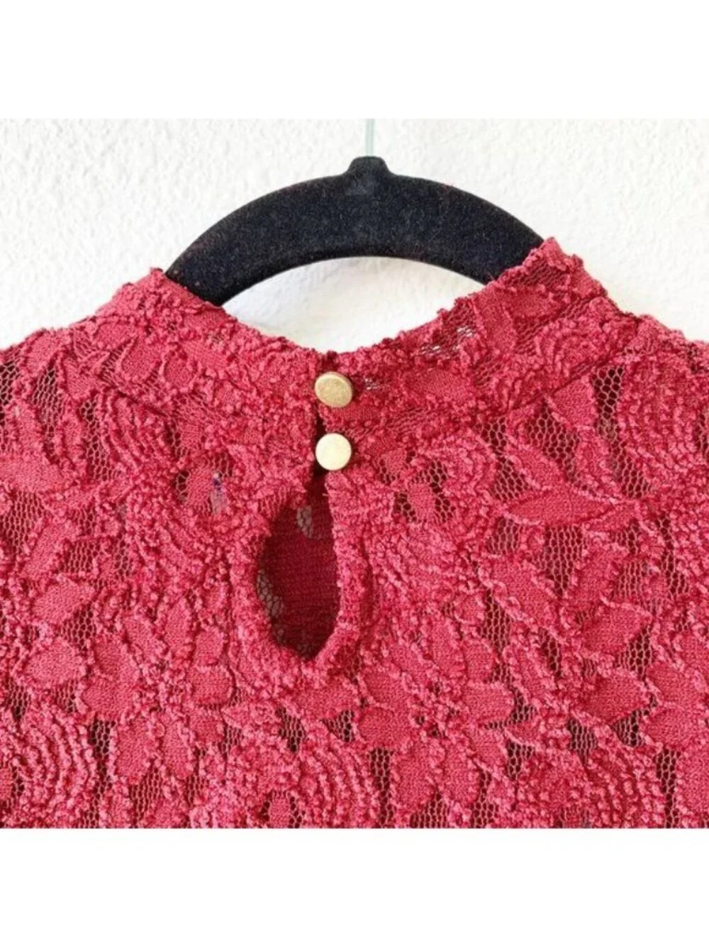 Free People Sweet Talker Maroon Lace Blouse Women's X-Small XS